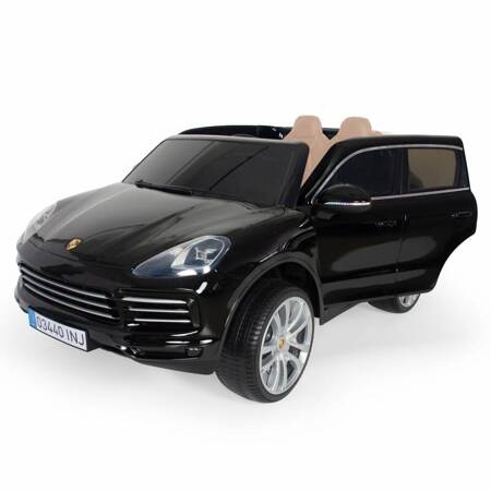  Czarne Dwuosobowe Porsche Cayenne S Na Akumulator 12V R/C MP3  INJUSA