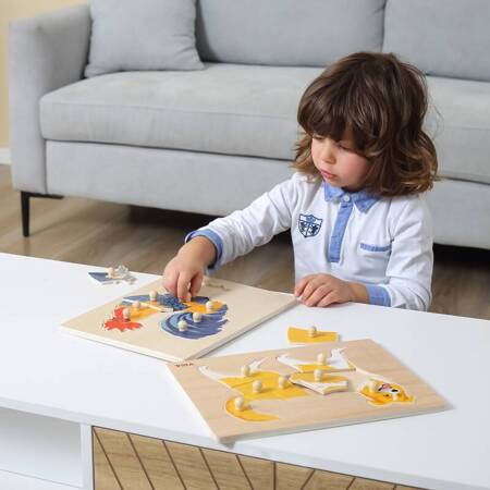  Drewniane Puzzle Montessori Kogut Viga Toys