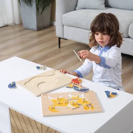  Drewniane Puzzle Montessori Kogut Viga Toys