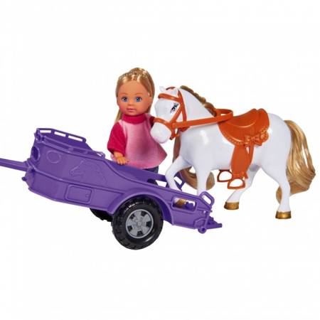  Lalka Evi z Koniem + Jeep z przyczepą  Simba