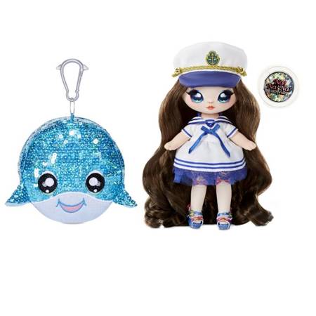 Na! Na! Na! Surprise Sparkle - Lalka Sailor Blu i Wieloryb w balonie z konfetti Seria Cekinowa Pom