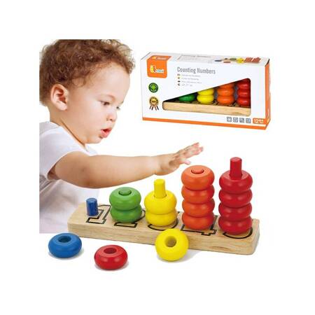Nauka Liczenia i Kolorów Edukacyjna Piramidka Viga Toys