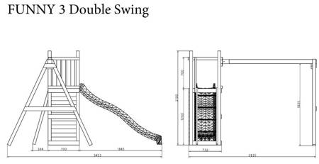 Plac zabaw Fungoo Funny 3 Double Swing